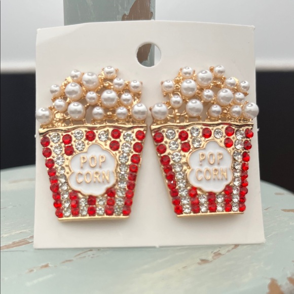 🍿FUN POPCORN EARRINGS-NEW - Picture 1 of 4